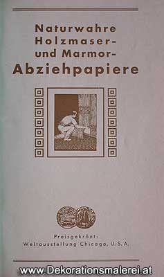 Katalog mit Holzmaser- und Marmor Abziehpapieren