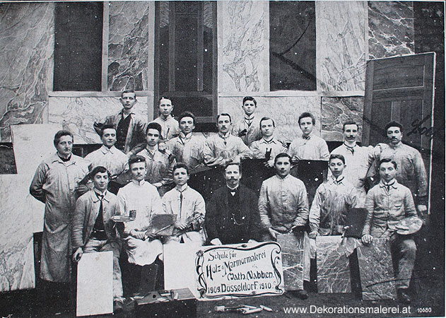 Schule fr Marmormalerei - historische Aufnahme